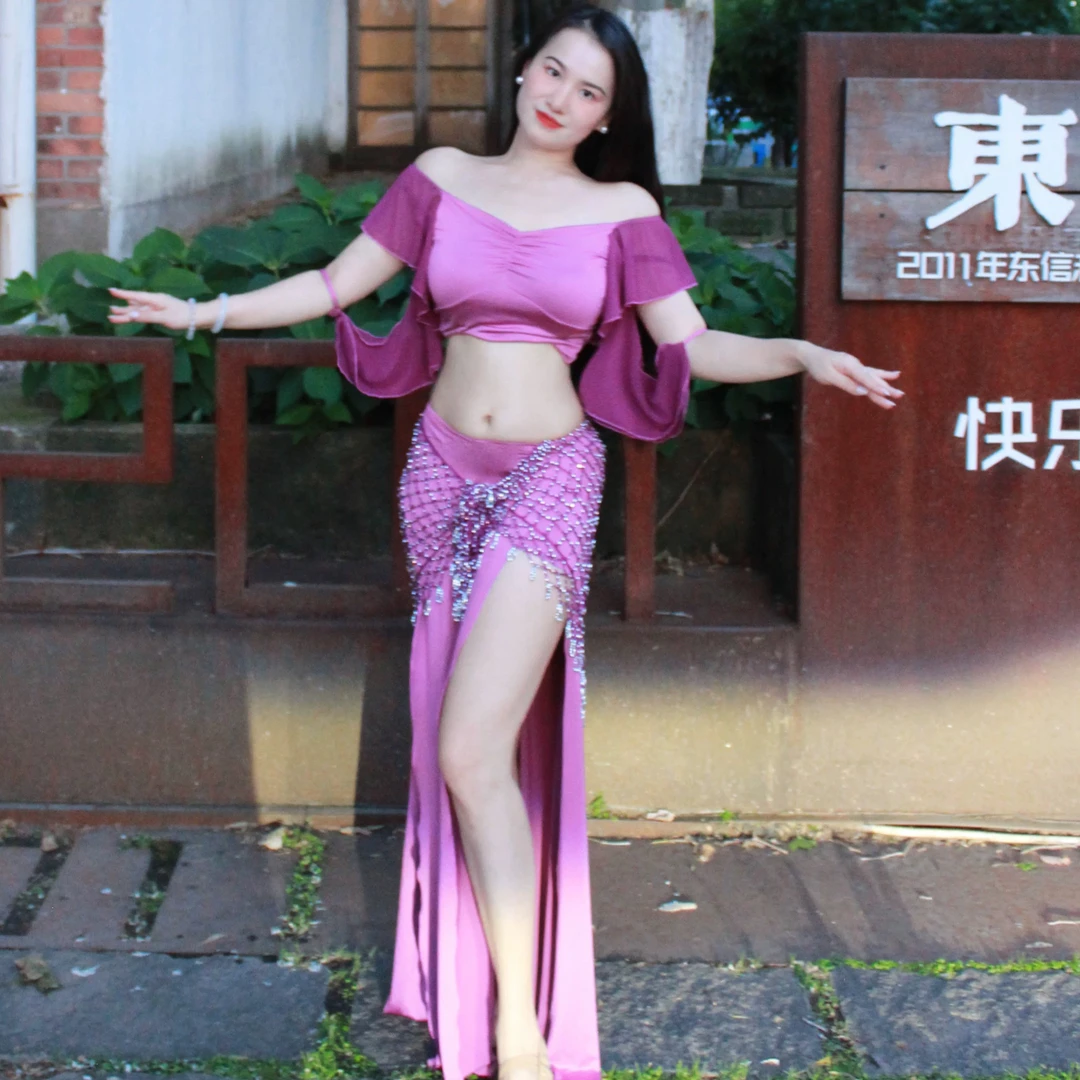 悦梦风璐肚皮舞新款套装演出服班服性感气质练功服显瘦初学仙女
