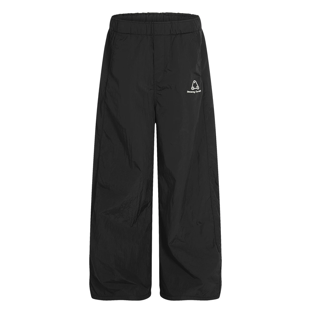 美式高街中性款纯色伞兵裤滑面防水高级感设计男式弯刀休闲裤秋冬