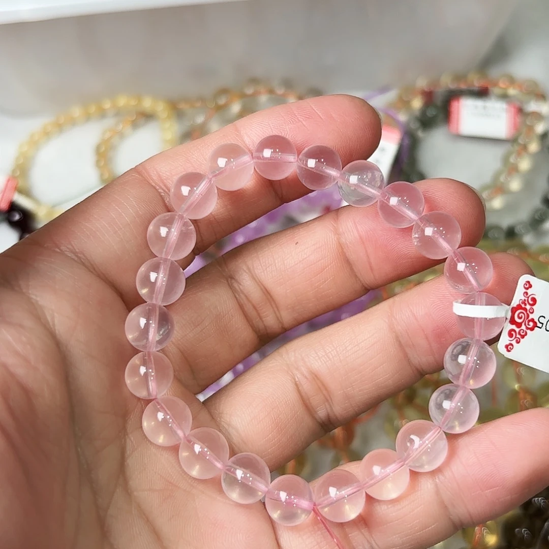 未镶嵌水晶手串粉水晶