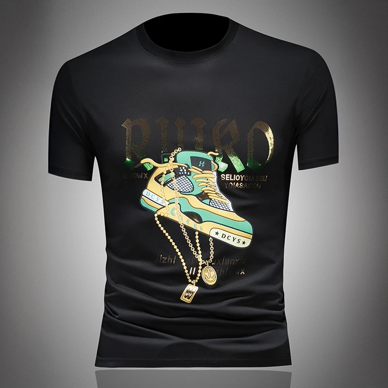 巴韦那奇漫威毒液新款丝光棉短袖男潮流圆领修身潮流半袖体恤上衣