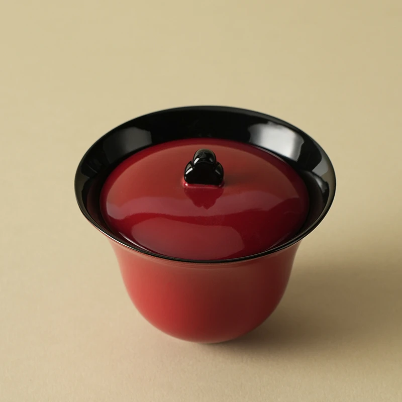 闻兮日式陶艺高颜值佛心盖碗功夫茶具复古手工两才泡茶碗单个高档