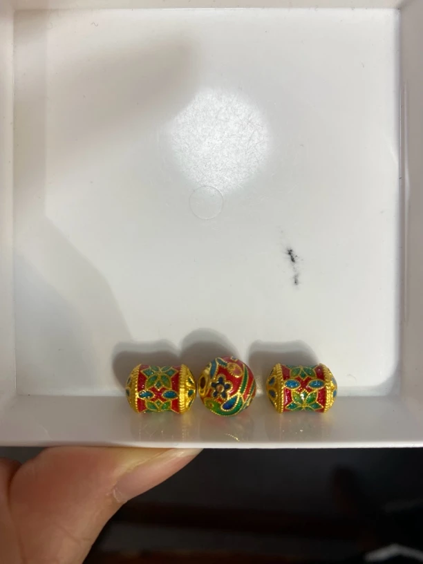 足金999烧蓝转运珠*2*1