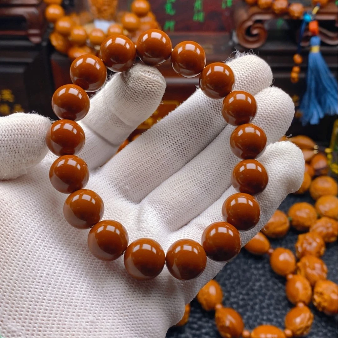 橄榄核手串/手链梅林铁核老料1.28正圆全品无暇～小孔道