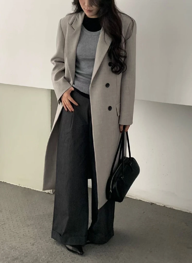 ❤️【小橙子】双排扣长款风衣 NO退NO换 介意勿拍