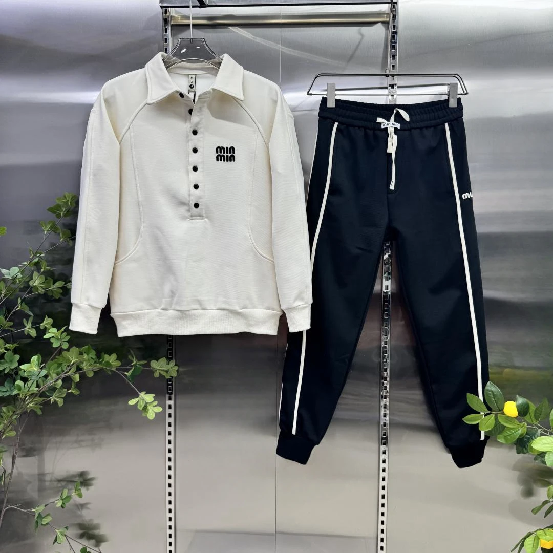 高品质商务男士休闲两件套时尚刺绣polo衫上衣束脚裤一整套套装