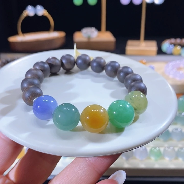 翡翠未镶嵌吊坠(不含链)翡翠浓彩色手串