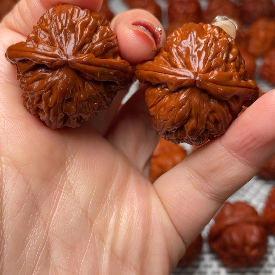 桃核吊坠文玩核桃 手把件 白狮子 36