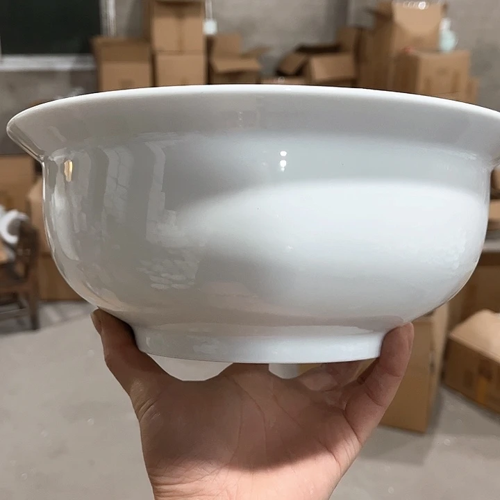 ****朵瓷片高白泥9.5英寸正德大汤碗两个微瑕包邮