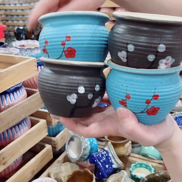 有孔.凑单10元陶瓷花盆发货！