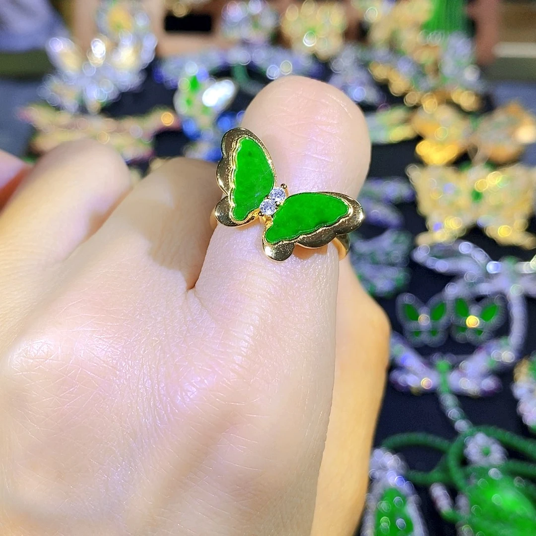 吊坠(不含链)银S925镶嵌翡翠