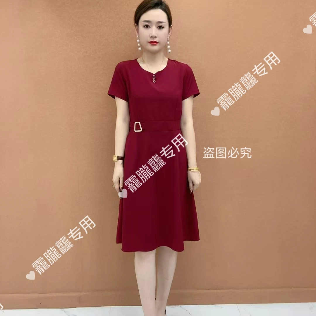 2025新款常规气质连衣裙【腰带款 】显瘦中老年女装中长款洋气裙子
