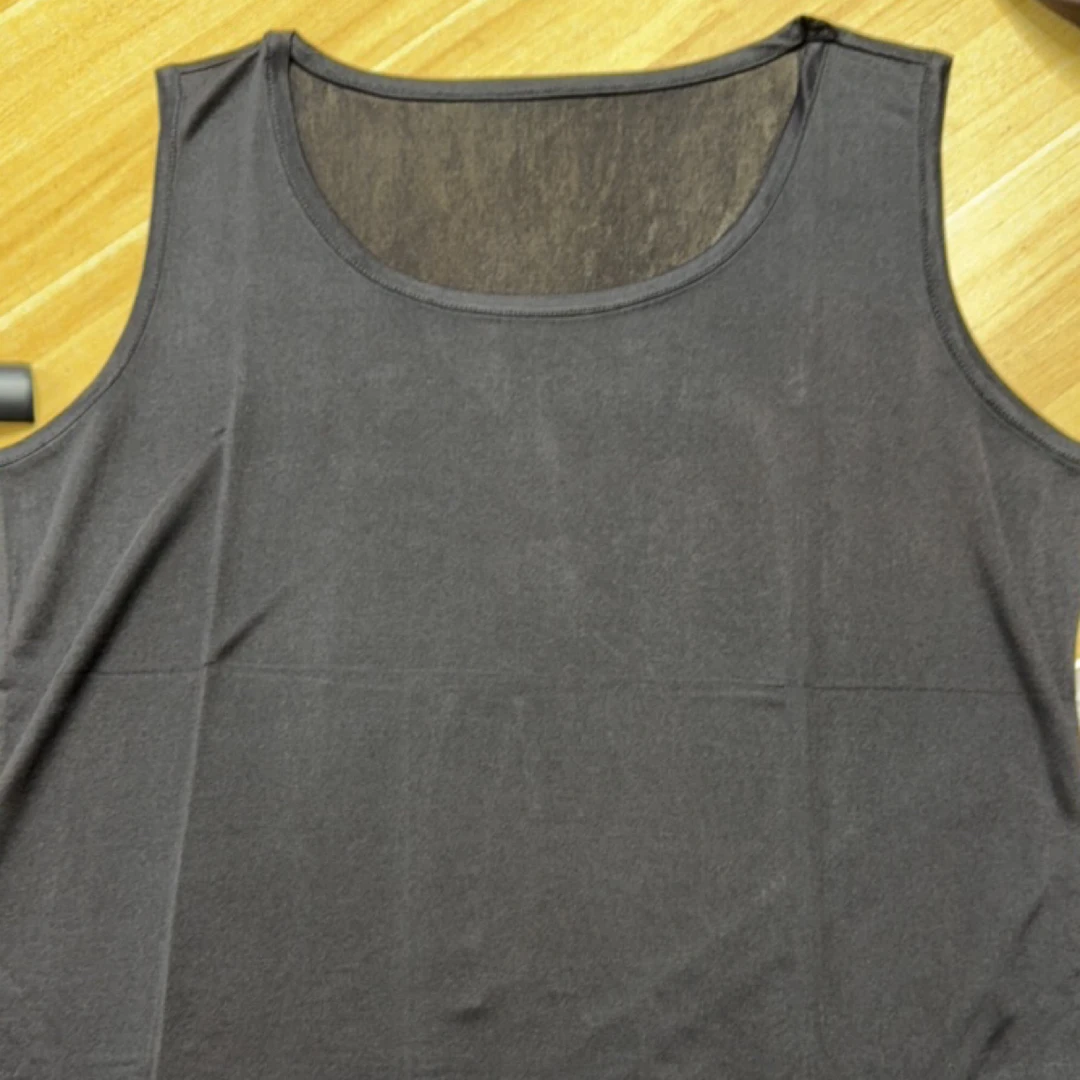 国庆福利针织桑蚕丝黑色特价背心（库存微瑕）