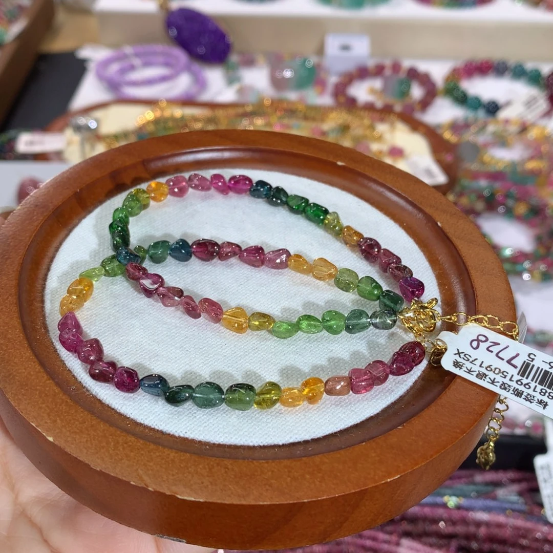 碧玺未镶嵌手串手链多样性发其一