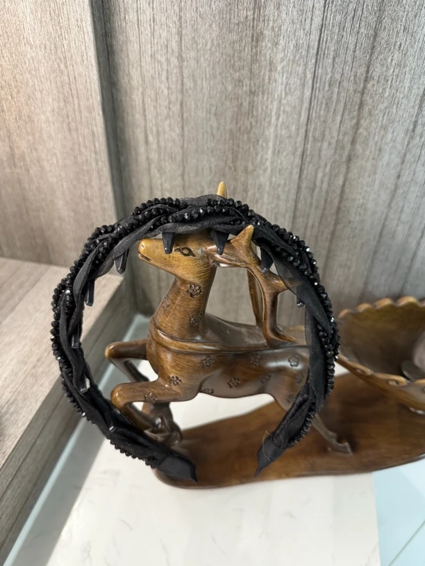 韩系两带水晶编织头箍气质时尚百搭