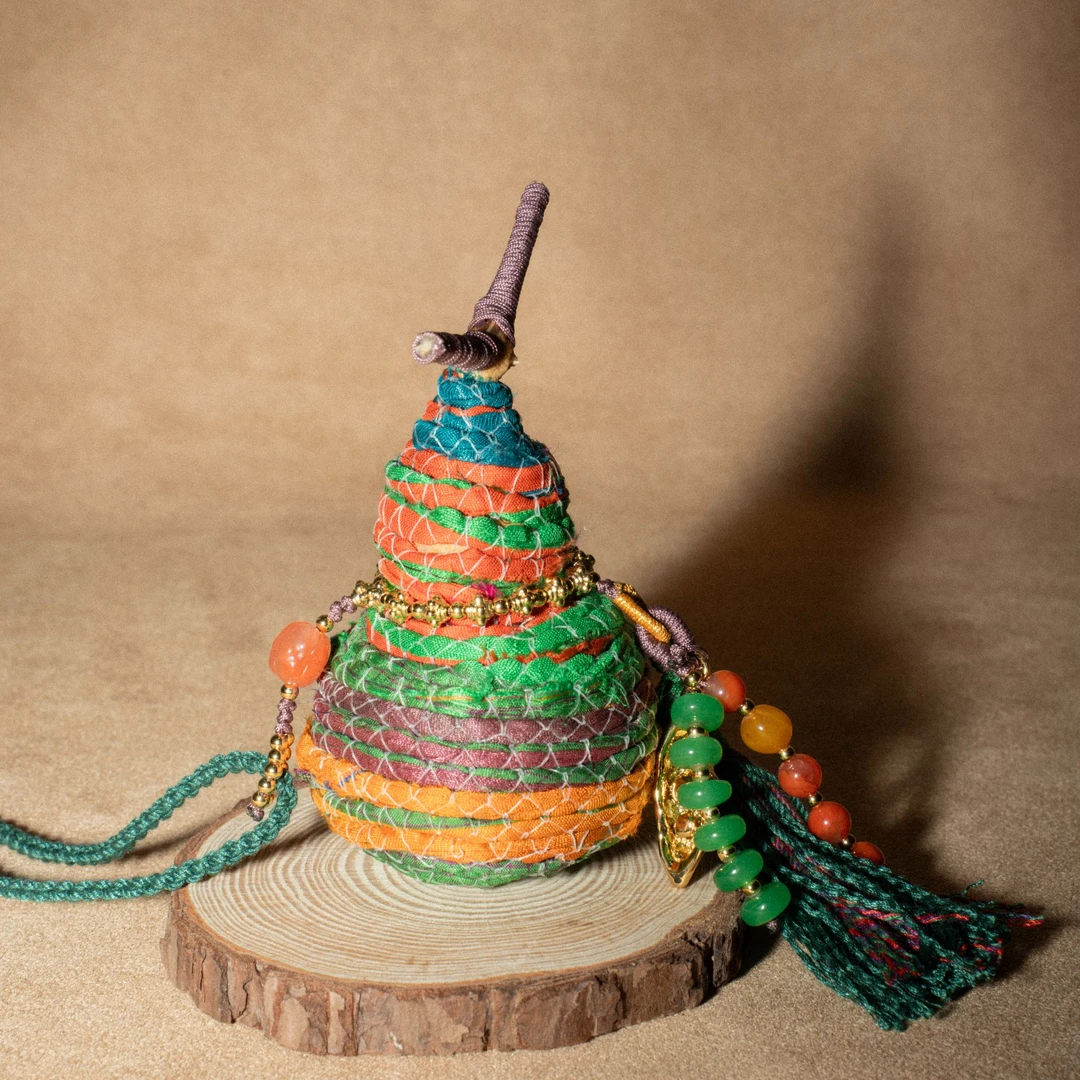 福禄葫芦车挂 天然葫芦带带龙头手工编织精致汽车挂件