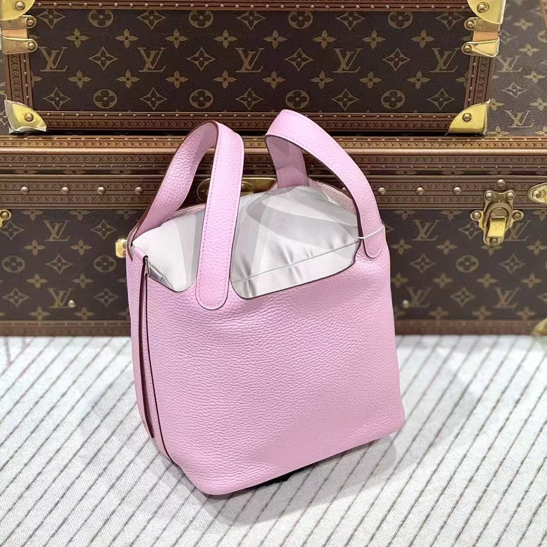 99新 Hermes/爱马仕 贝贝/b刻锦葵紫菜篮子18包