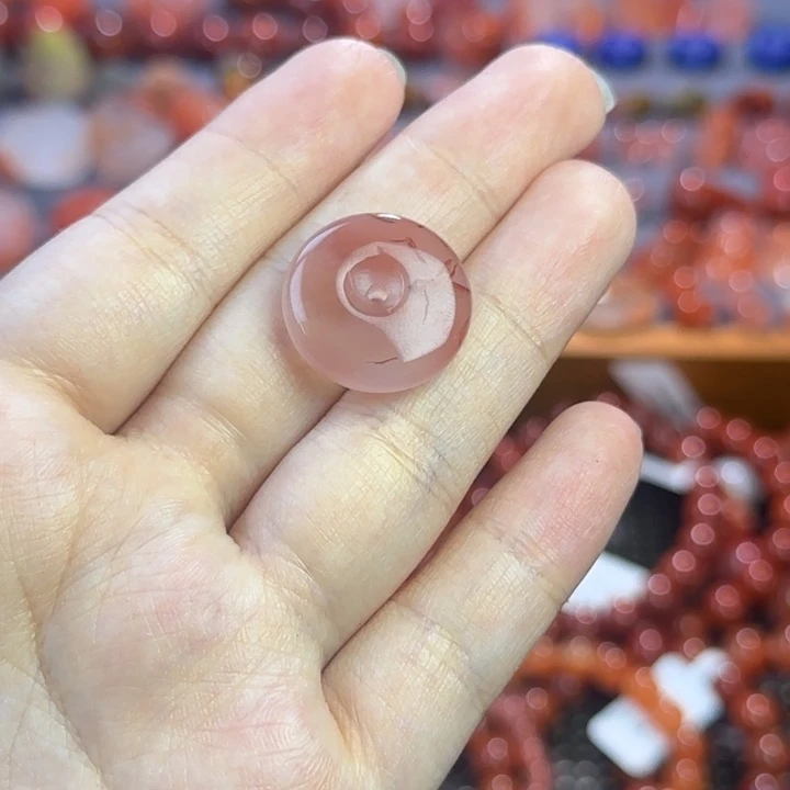 南红玛瑙未镶嵌珠宝半成品平安扣