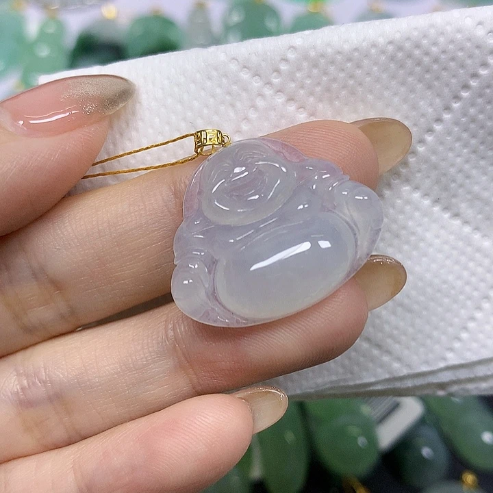 翡翠18K金镶嵌颈饰挂件