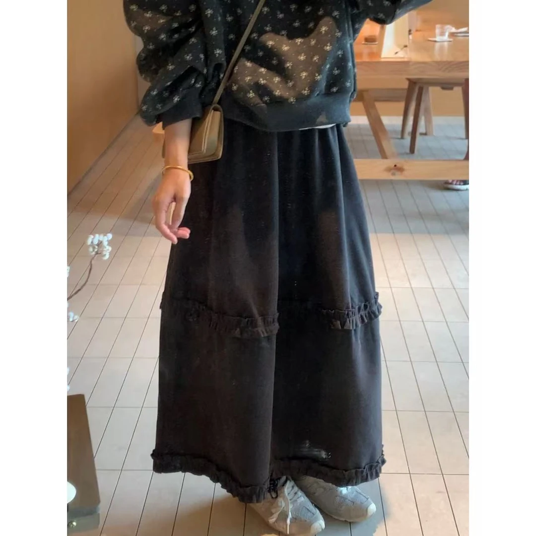 佳儿吖~秋冬显瘦百搭呢子半身长裙5021