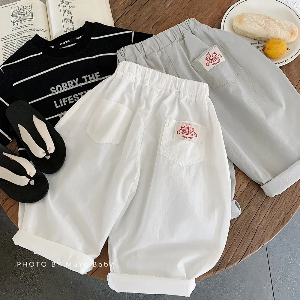 MY7602 儿童夏季九分裤童装2025新款男女童百搭简约定标童裤服饰