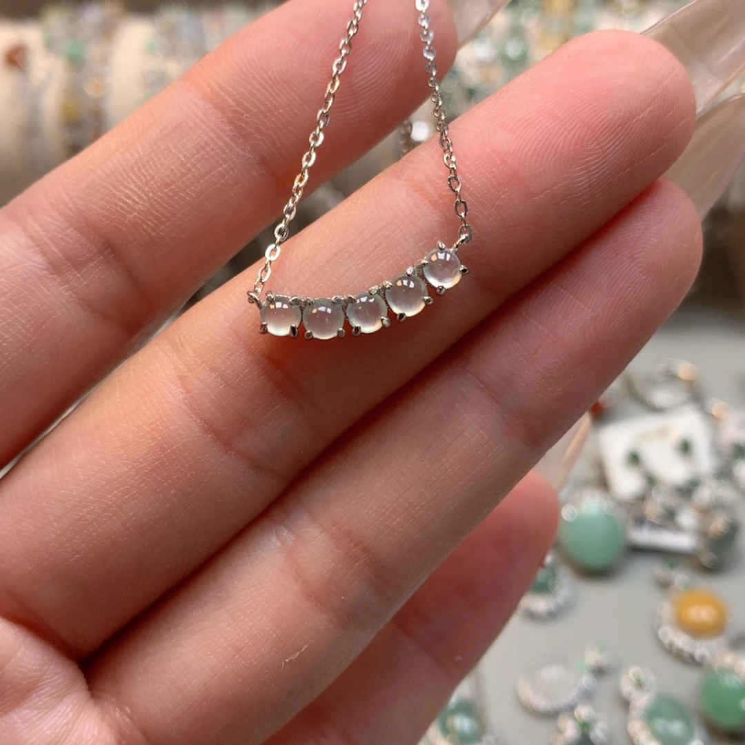 翡翠银S925镶嵌颈饰项链