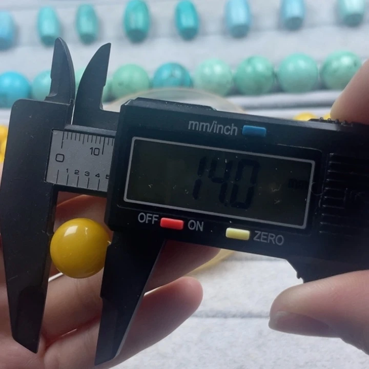 蜜蜡裸石未镶嵌天然蜜蜡圆珠14mm尺寸单颗老蜜黄微瑕