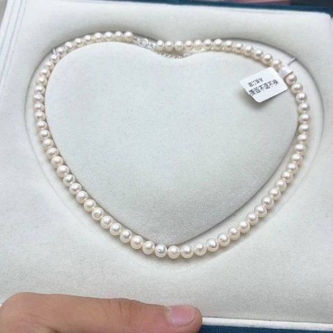 淡水珍珠珍珠项链银S925镶嵌2
