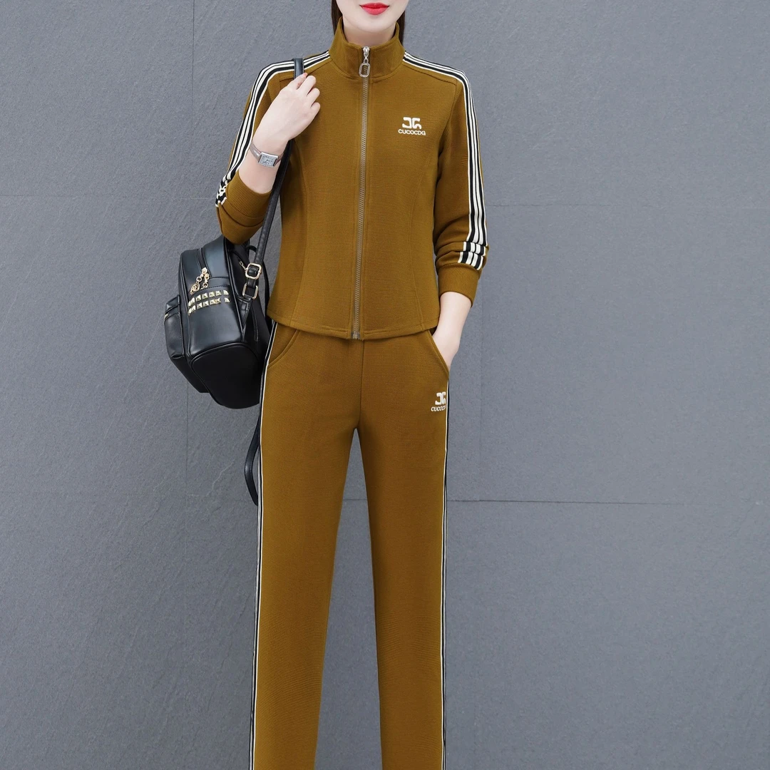 9009秋季新款长裤中老年优雅妈妈装广场舞大码休闲运动套装两件套