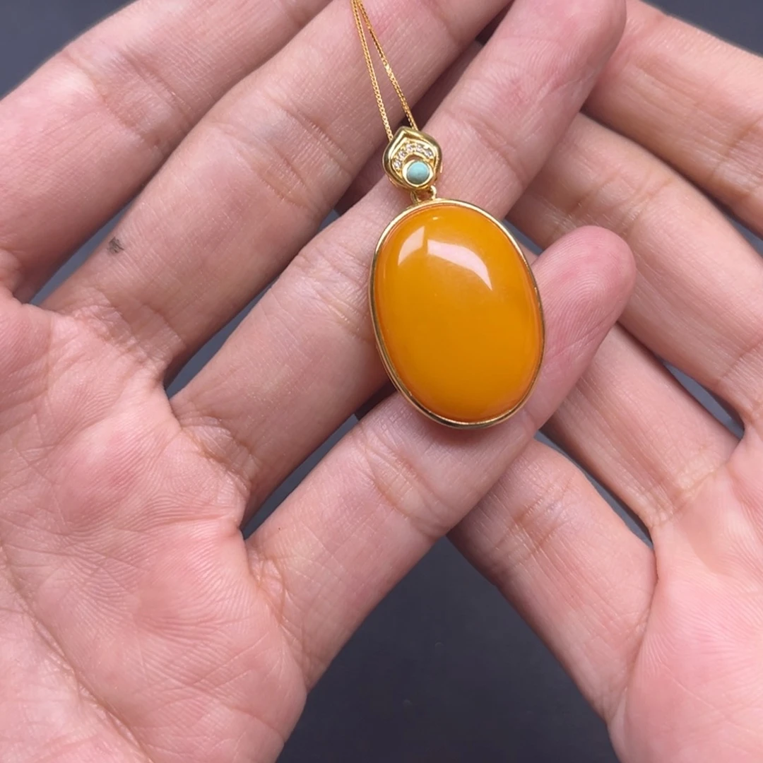 蜜蜡颈饰未镶嵌多样性老黄蜡鸽子蛋带链子