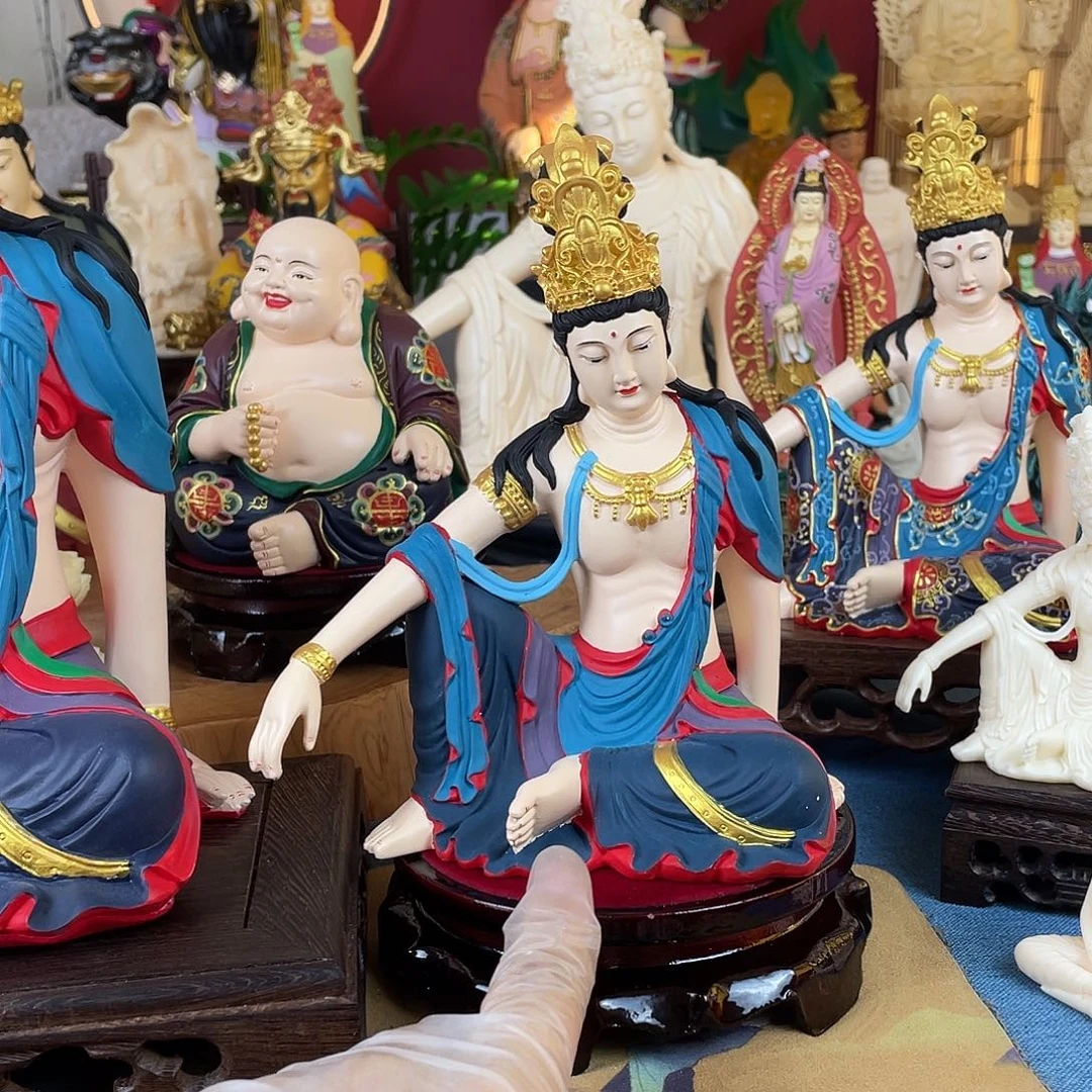 狂***、石材自在观音摆件20