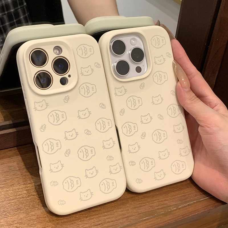 【小鱼小猫】液态硅胶壳适用苹果16防摔iphone13/4promax全包15可爱