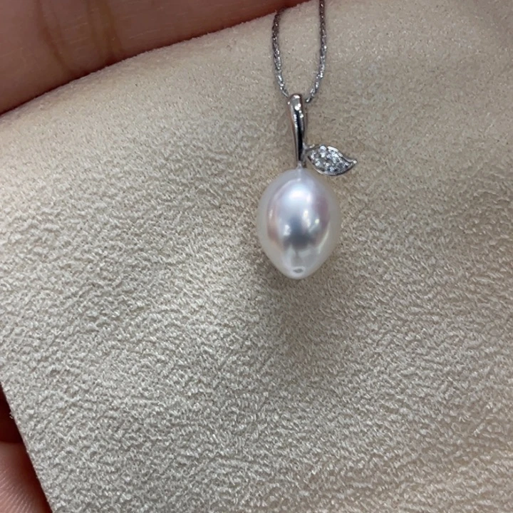 吊坠(不含链)银S925镶嵌海水珍珠8-9mm15号