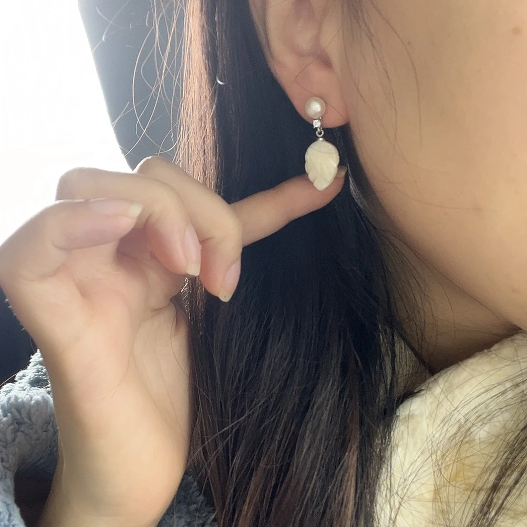 耳饰淡水珍珠银S925镶嵌