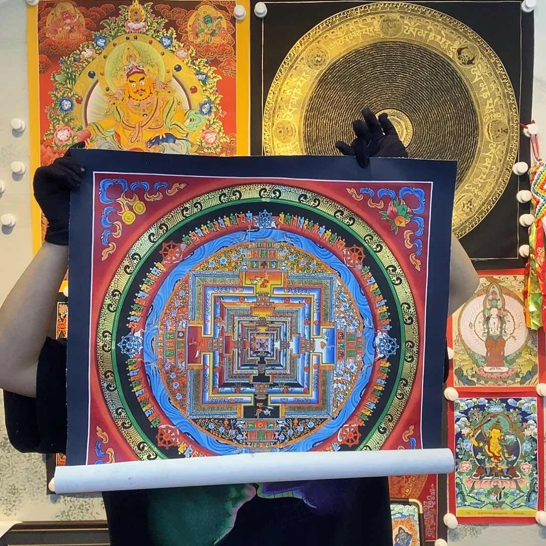 卷轴画纯手绘唐卡坛城50厘米左右