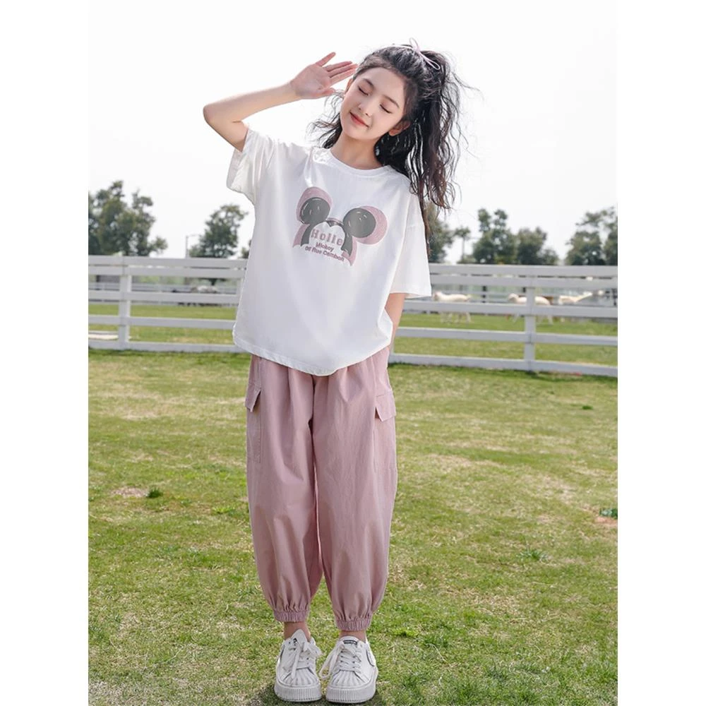 英国MK&DK女童夏季套装2025新款儿童衣服小女孩夏装休闲两件套