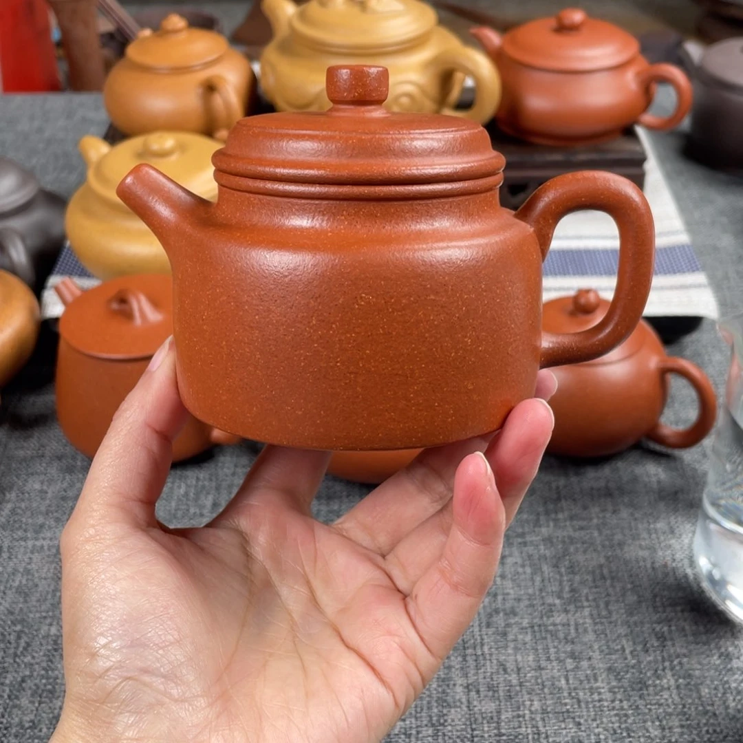 紫砂茶壶40目红降坡220德钟全手