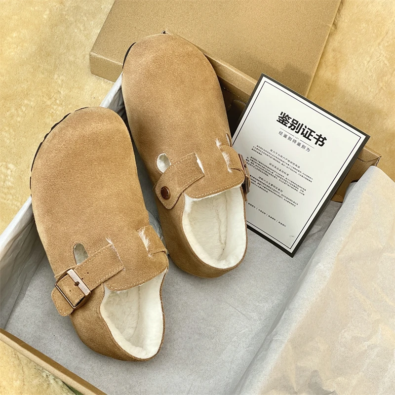 真皮软木全包勃肯鞋女2025秋冬季爆款高颜值小众洋气百搭休闲鞋男