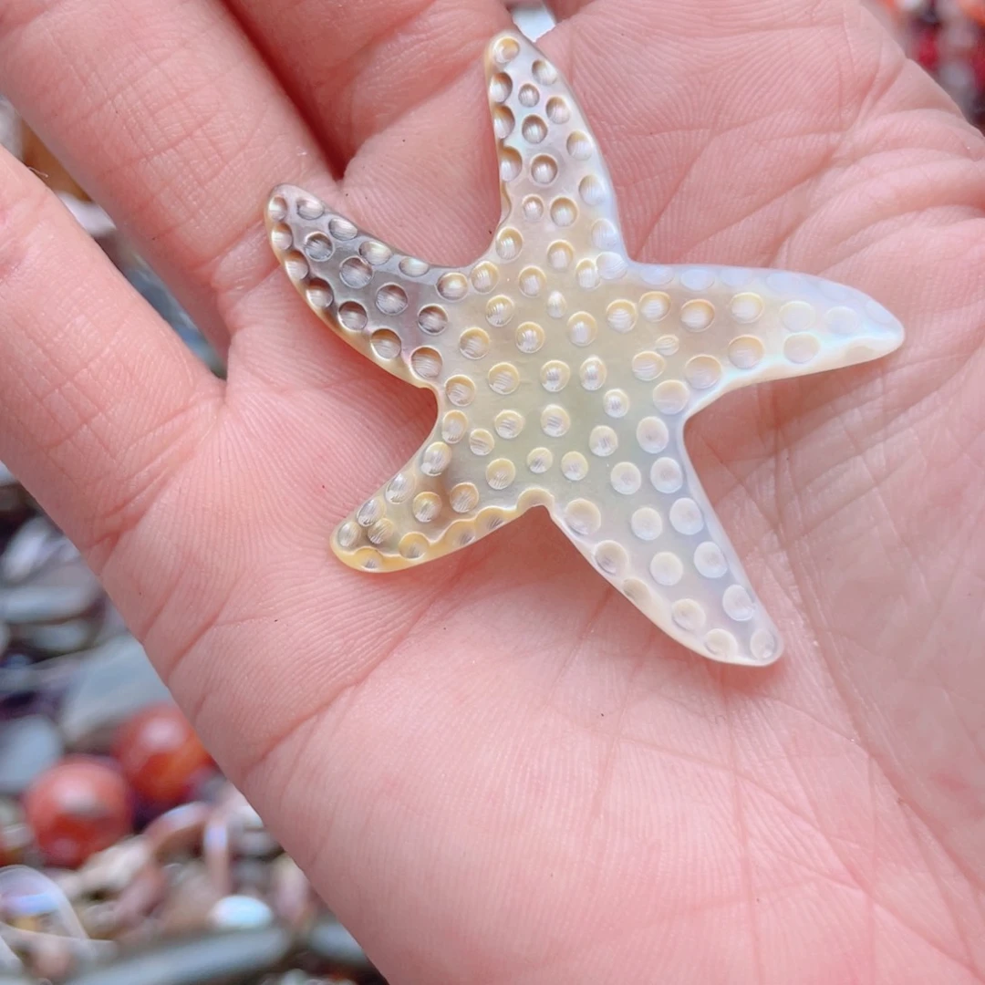 玛瑙/玉髓其他合金黄碟贝海星1颗