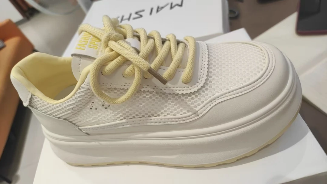 薄款纯色平跟增高夏季时尚休闲鞋女鞋透气休闲鞋