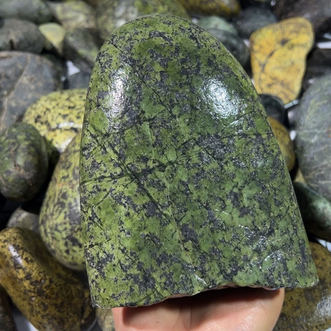 未镶嵌蛇纹石玉西藏藏玉药王石户*