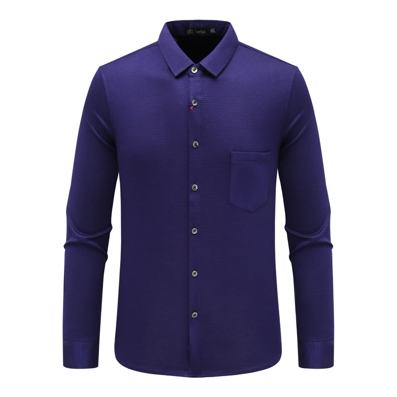 AB1470邦纳男春秋长袖衬衫 休闲商务上衣 深紫色 时尚都市