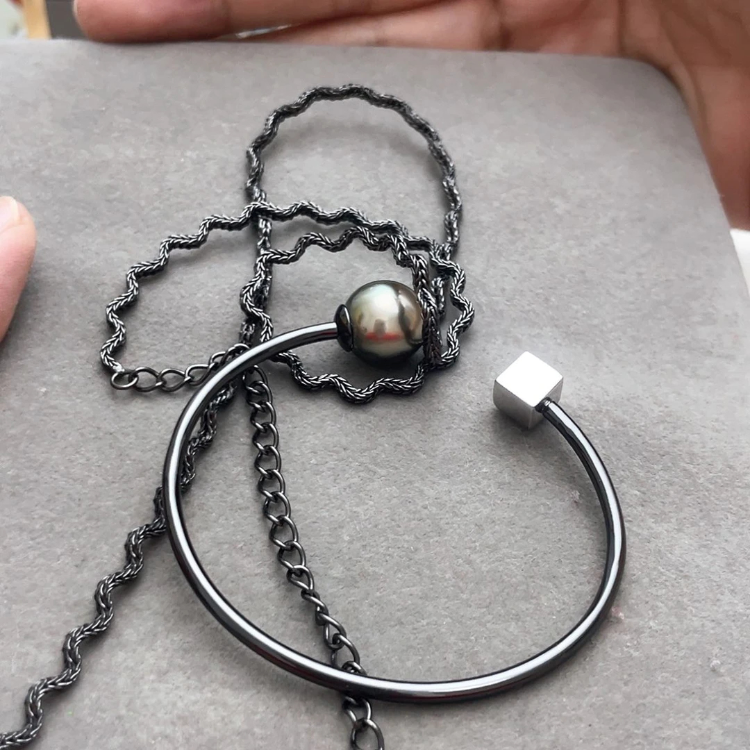 喜***乐海水珍珠手绳银S925镶嵌