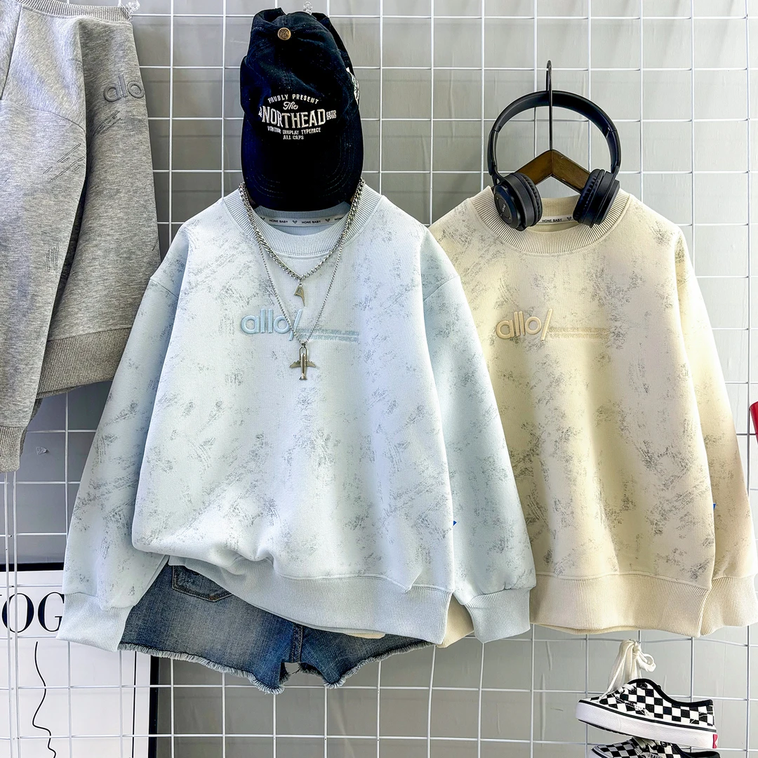 中大童洋气韩版洋气宽松时尚秋季儿童潮流ins百搭圆领套头