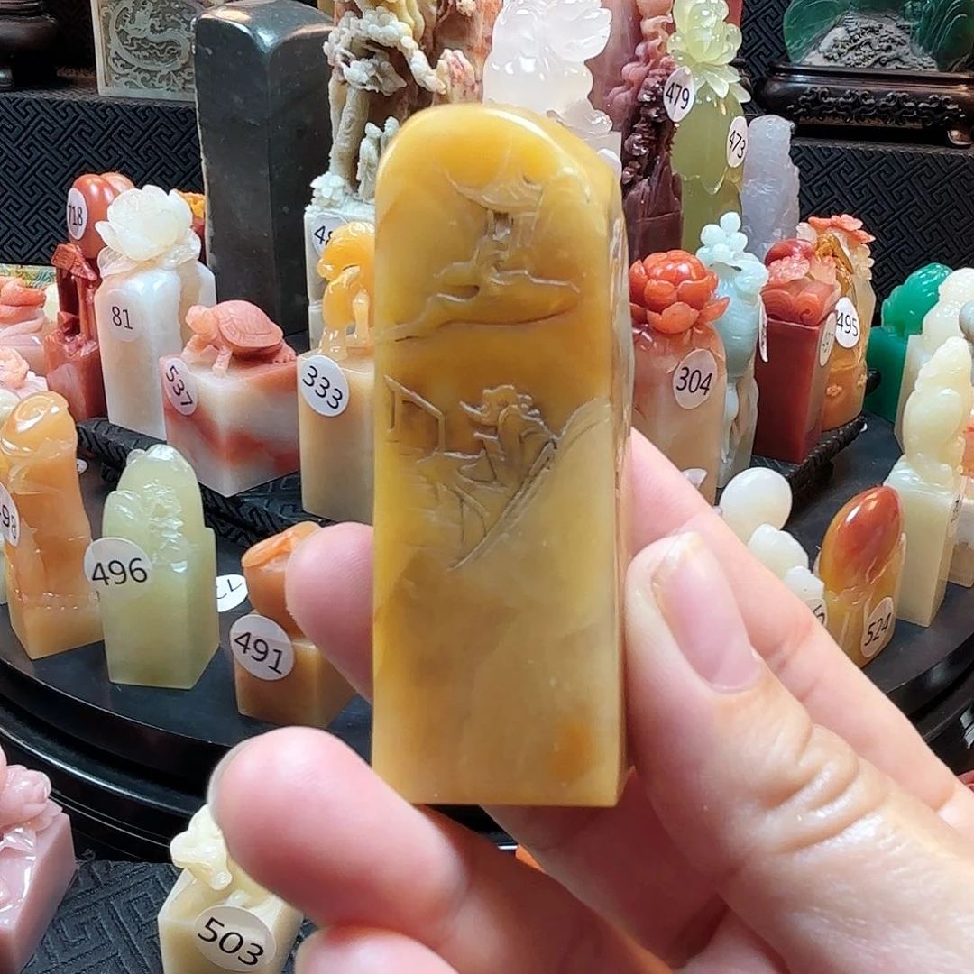 寿山石其他老挝博弈雕刻