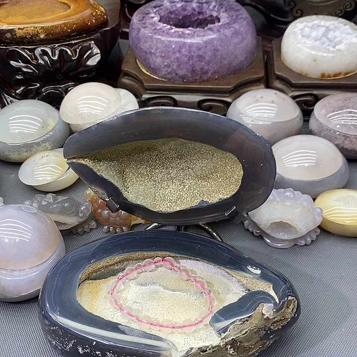 摆件紫晶未镶嵌聚宝盆