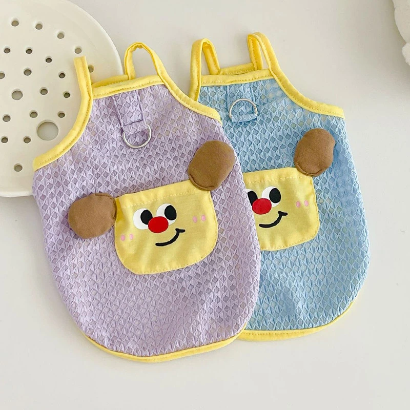 宠物衣服夏季薄款可爱吊带背心萌趣春天透气舒适防脏幼犬猫咪柯基