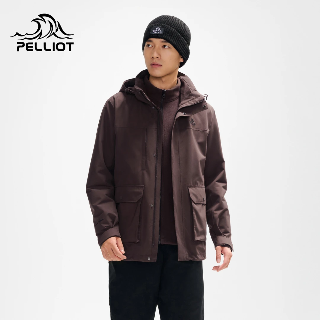 伯希和户外冲锋衣2025新款三合一防风防暴雨登山服工装外套男款