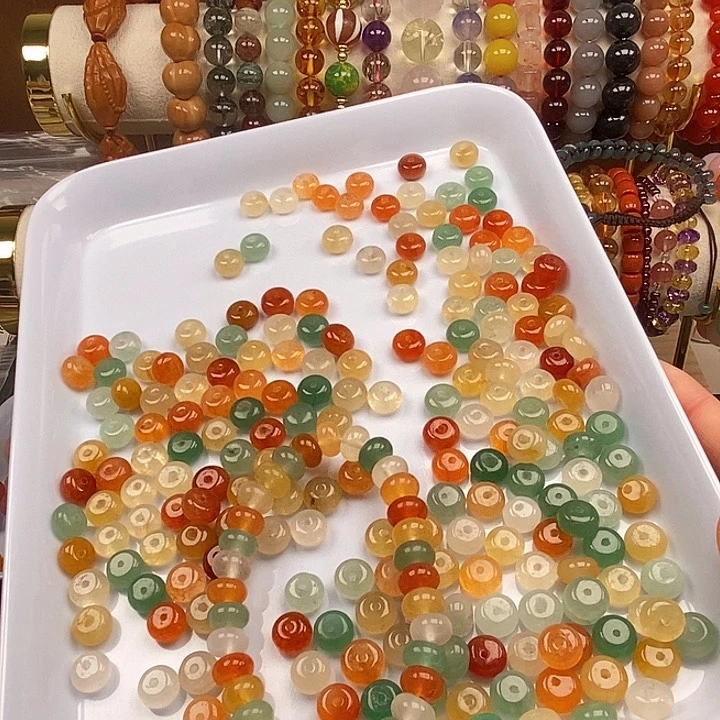 未镶嵌卡8-5金丝玉隔珠100玛瑙/玉髓