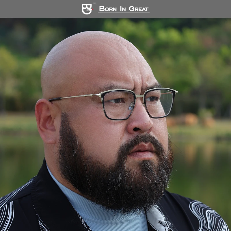 【蔚为大观】牛角纹男款大头围大码专用钛眼镜近视配镜双十一好物