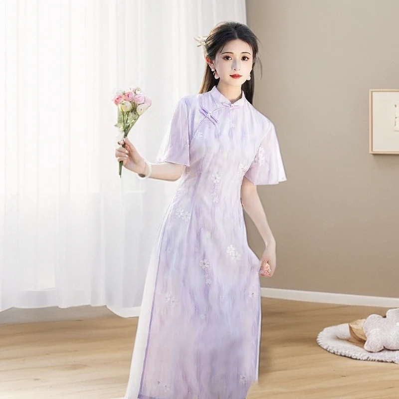 0512 极光紫 【奥戴】 中国风 旗袍